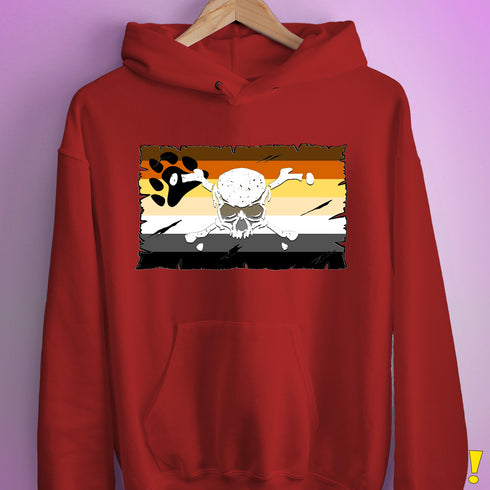 Bear Pride Pirate Flag Hoodie - Red
